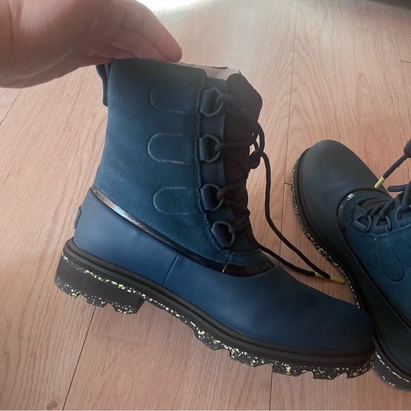 New Sorel Lennox Street Lace-Up Teal Hiking Boot Shoe - Picture 6 of 9